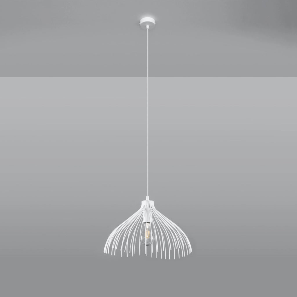 Lampada a sospensione PENERO bianca metallo E27 Pure Lume