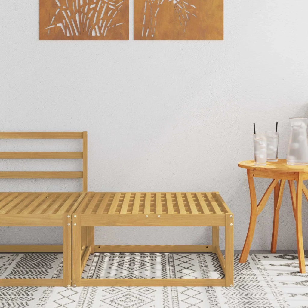 Sedia da giardino-Poggiapiedi da Esterno Legno di Acacia Massello Bianco 352368
