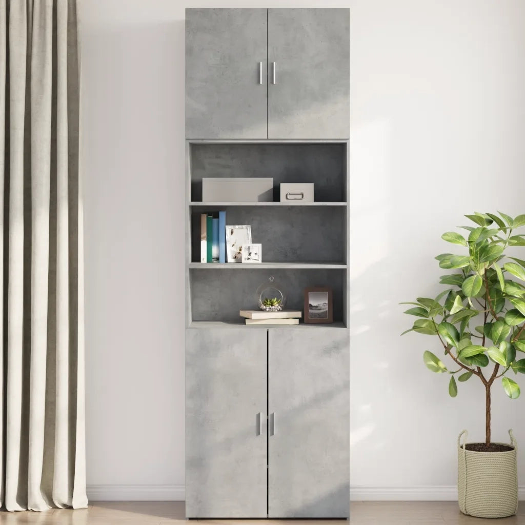 Armadietto a Muro | Mobile a Parete Grigio Cemento 80x42,5x64 cm Legno Multistrato