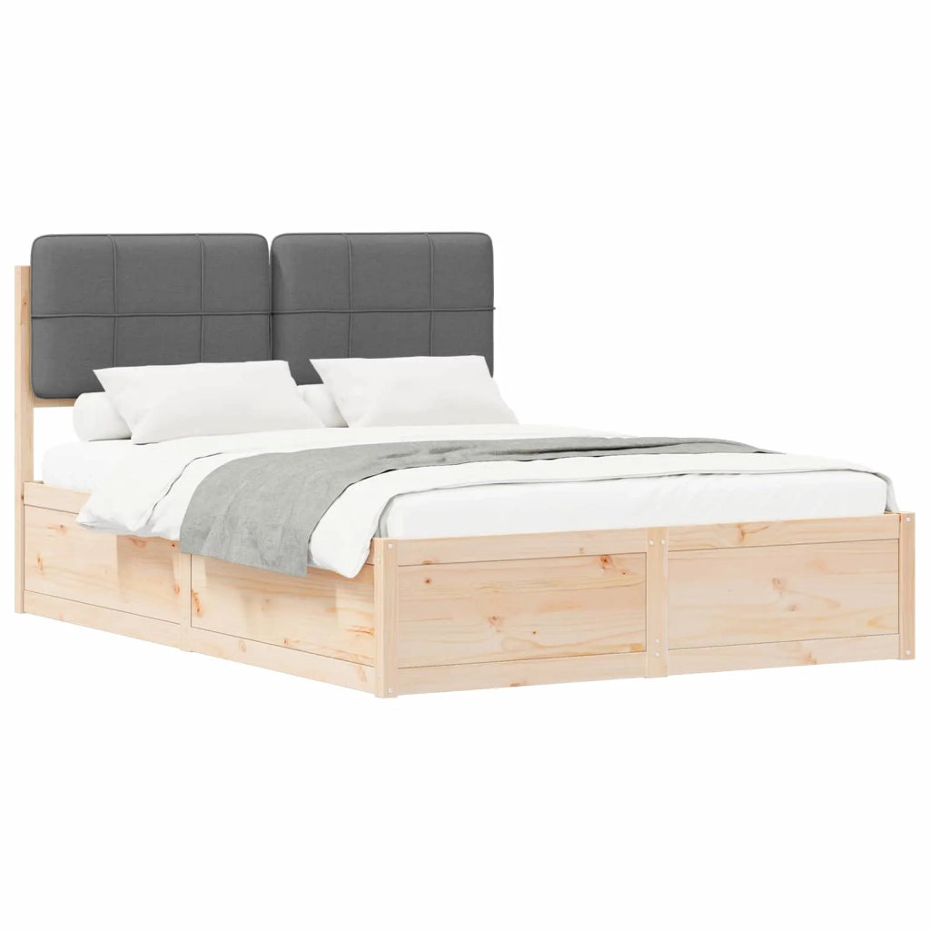 Letto con Testiera Rivestita Grigio scuro 160 x 200 cm