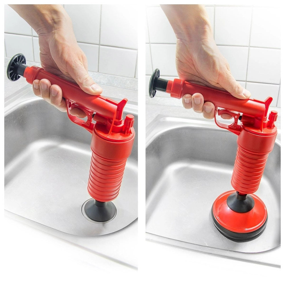 Trade Shop - Pistola Stura Lavandini Wc A Pressione Sgombratubi Aria Compressa Manuale -