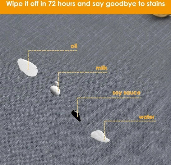 Tavolo con Copertura PVC Stile, Impermeabile, Resistente alle Macchie, Lavabile, con Viti di Fissaggio, Grigio 140x200 cm
