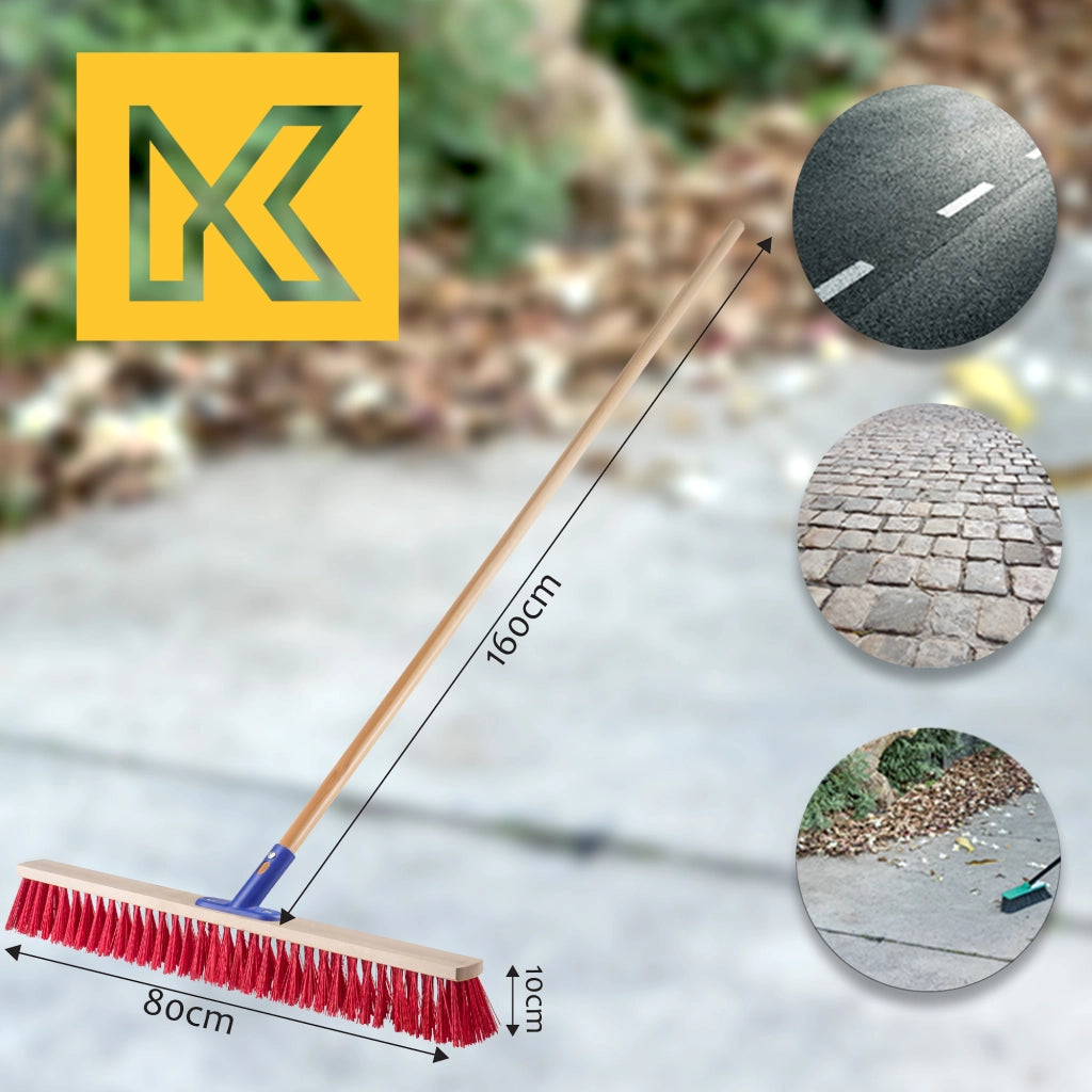 Scopa da giardino KADAX per spazzare strade e giardini, 80 cm