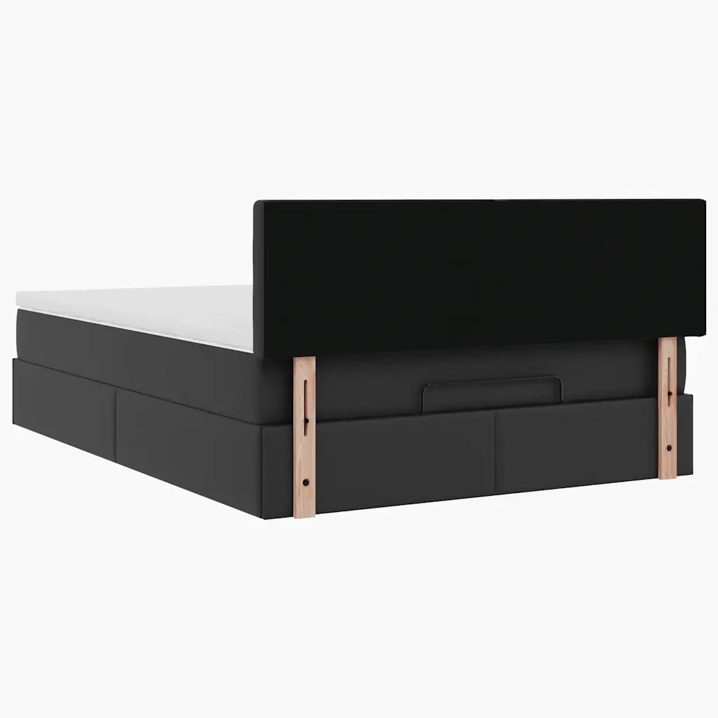 Pouf Letto con Materassi e LED Nero 140x200cm Similpelle 3312157