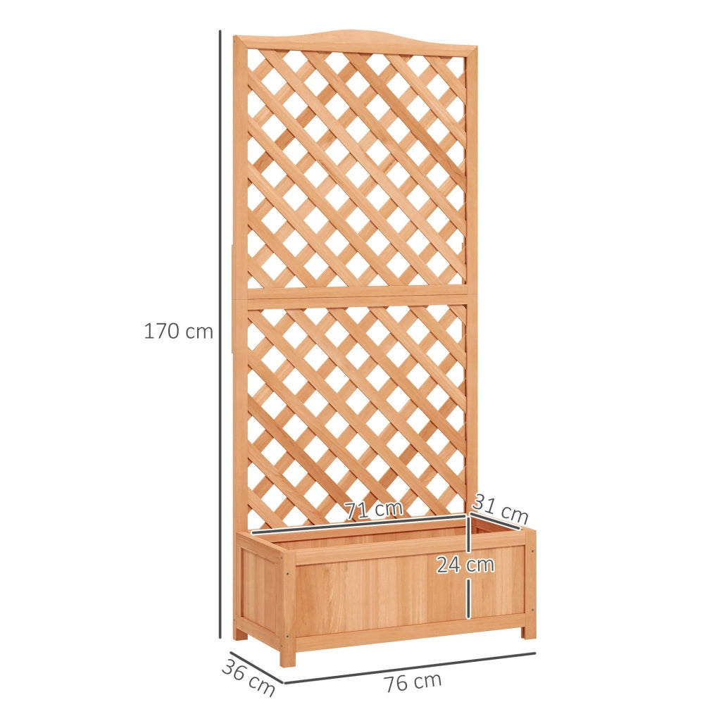 Fioriera con Traliccio per Rampicanti 76x36x170 cm con Fondo Ampio in Legno di Abete