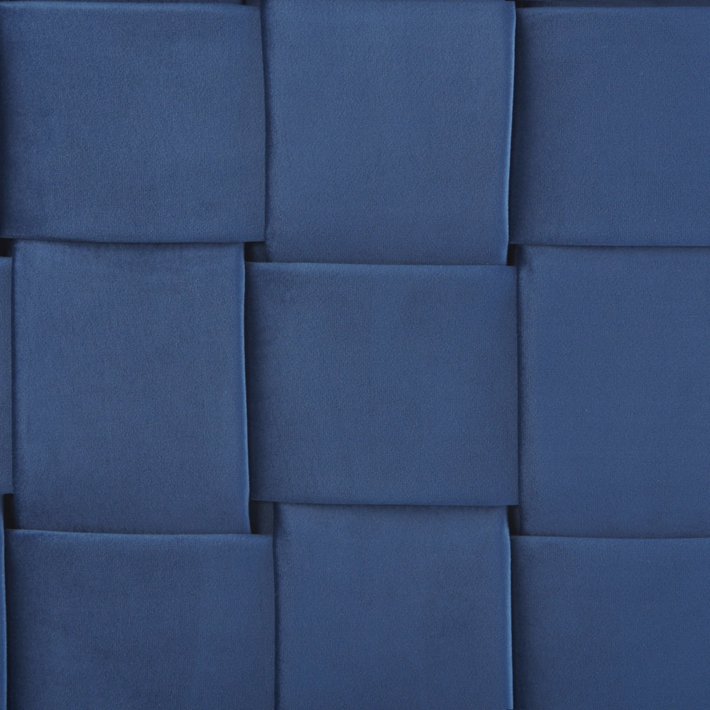 Letto Imbottito Matrimoniale 140 x 200 cm Testiera Blu Velluto Gambe Dorate