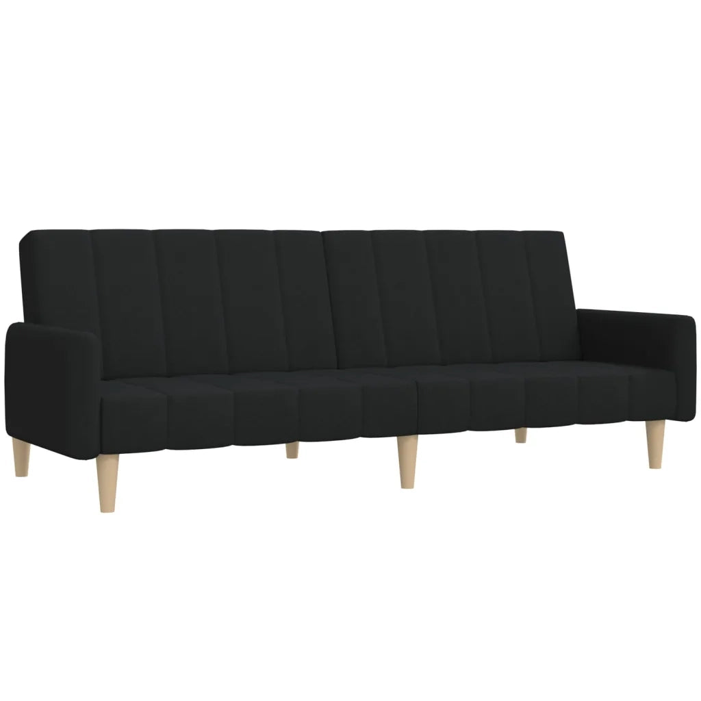 Divano Letto a 2 Posti Nero in Tessuto 375760