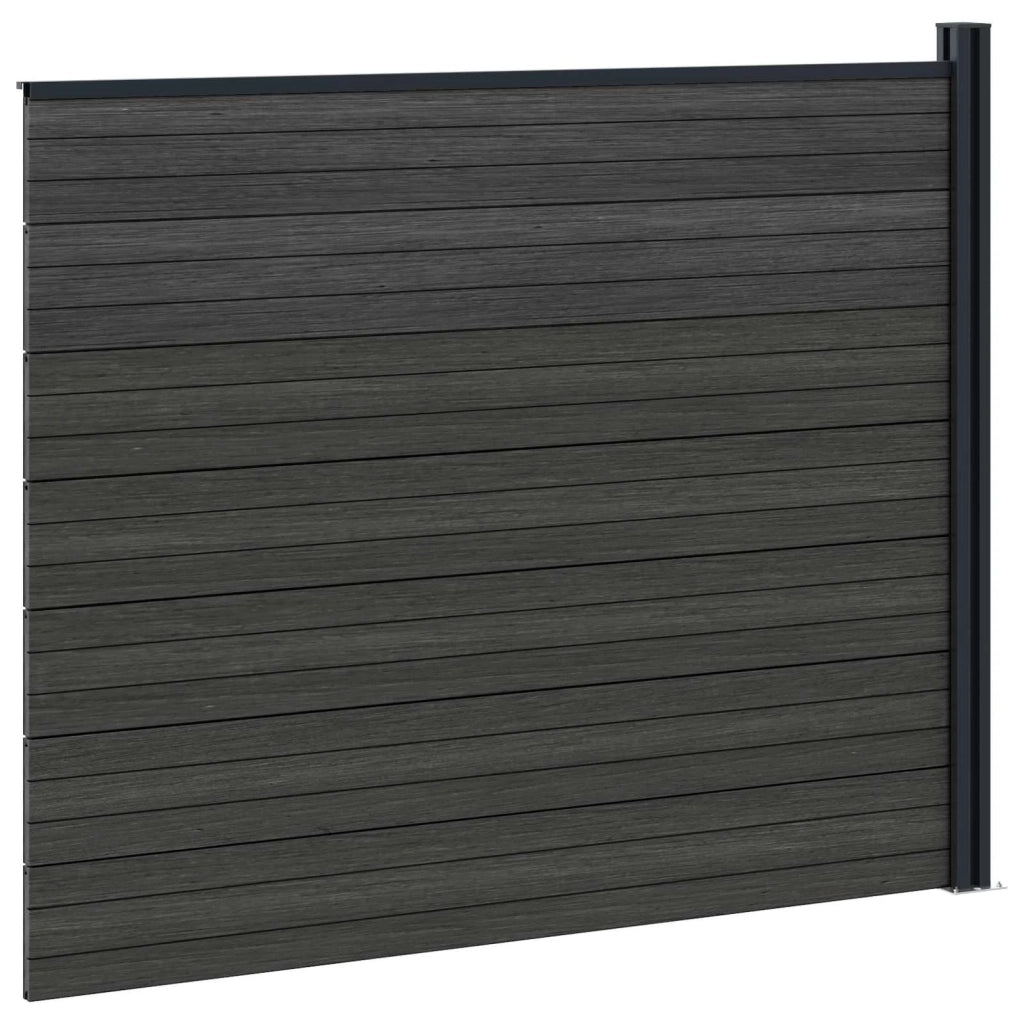 Pannello di Recinzione WPC e Alluminio Nero 42039069