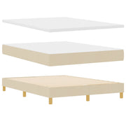 Letto Box Spring con Materasso Panna 140x200 cm Tessuto