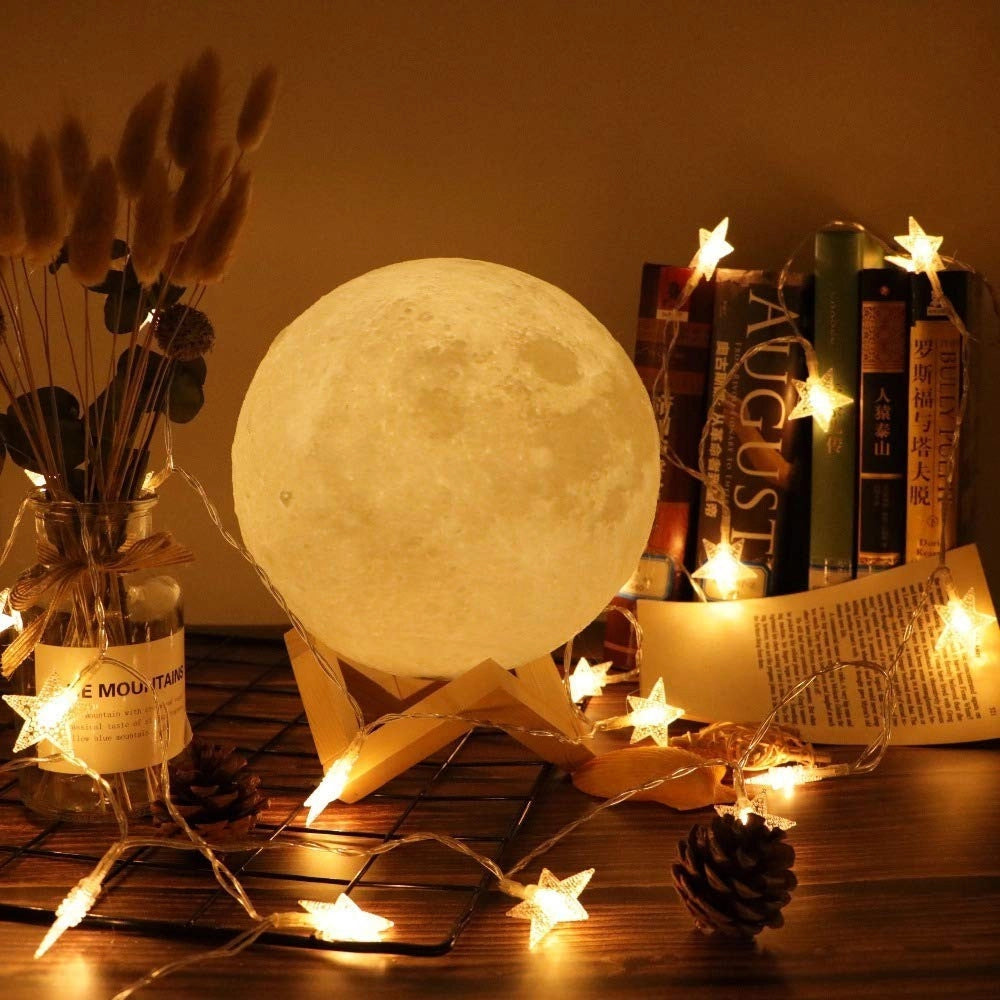 Trade Shop - Lampada Led 3d A Forma Di Luna Usb Luna Luce Regolabile Notturna Ricaricabile -