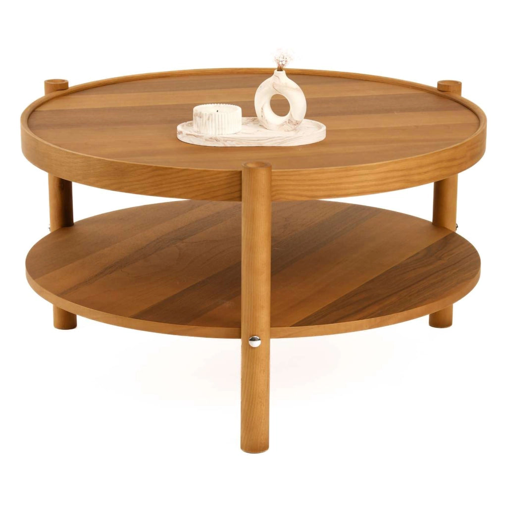 Gildone, Tavolino da Salotto un Vano, 80x80x48h cm Marrone Noce