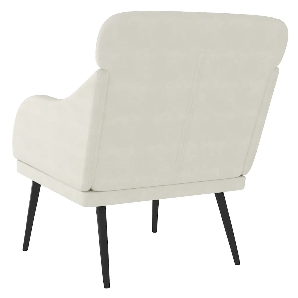 Poltrona-Poltroncina-Divano Sedia Crema 63x76x80 cm Velluto