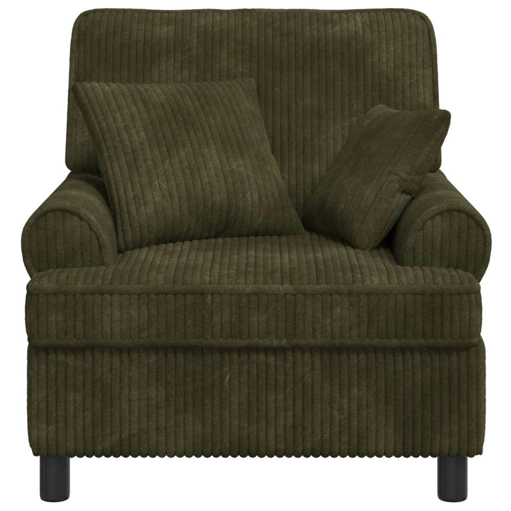 Poltrona XL con Cuscini Verde Tessuto a 1,5 linee 42043481