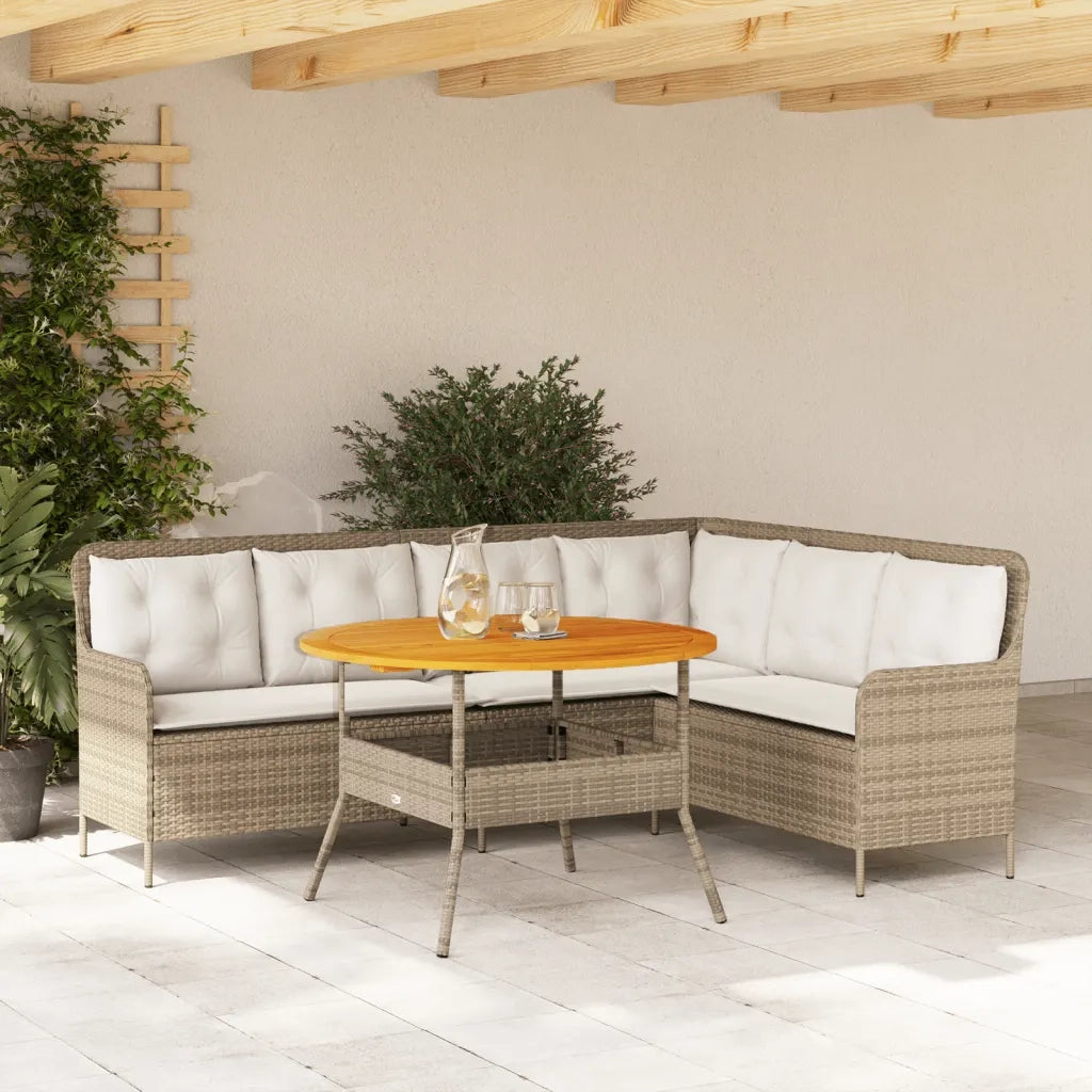 Set Divani da Giardino 2 pz con Cuscini Beige in Polyrattan