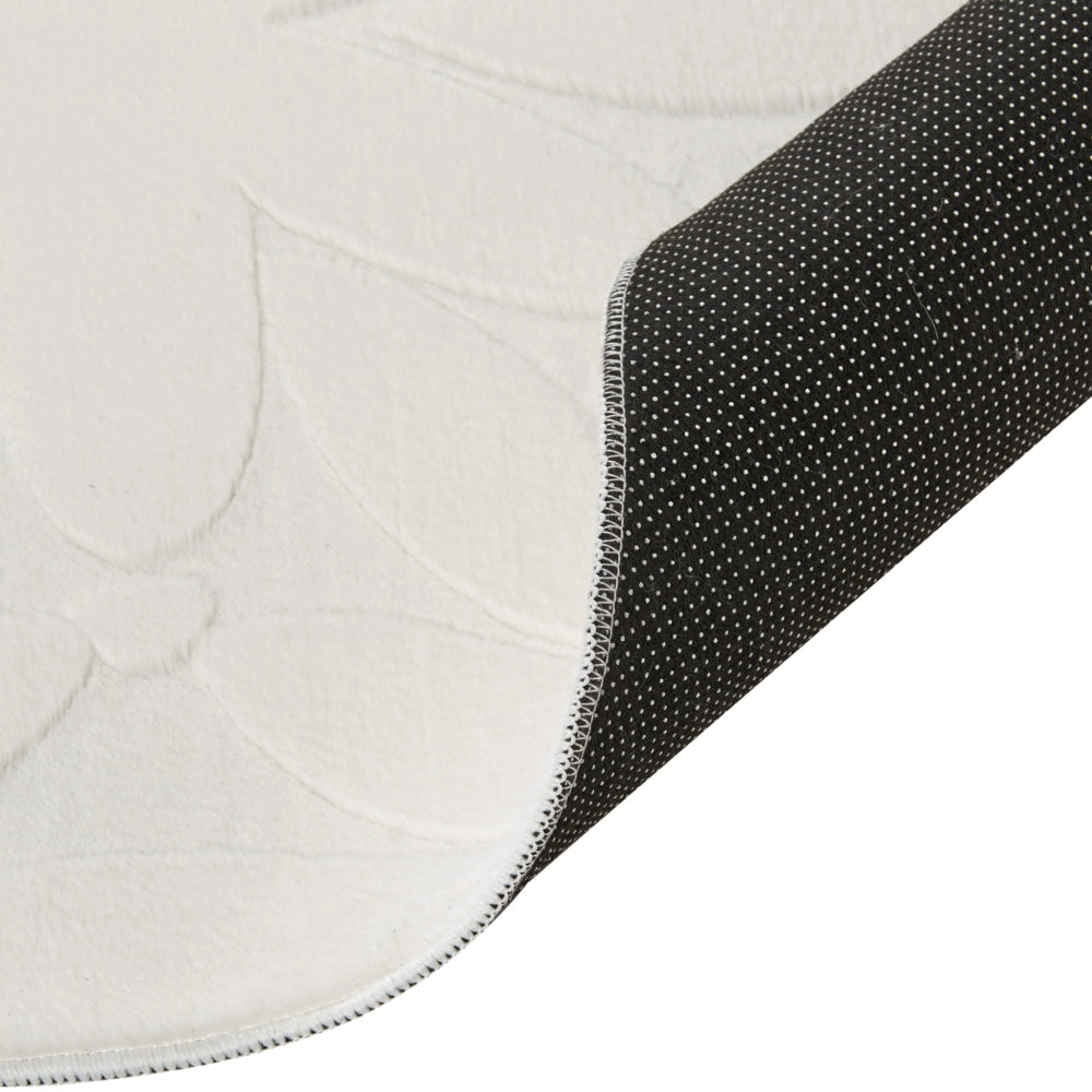 Tappeto in lana forma rettangolare, tuftato a mano 160 x 230 cm bianco sporco design elegante