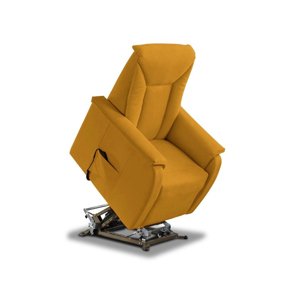 Poltrona Alzapersona Elettrica 2 Motori 82x108x84 cm Baila in Microfibra Dispositivo Medico 1 Giallo