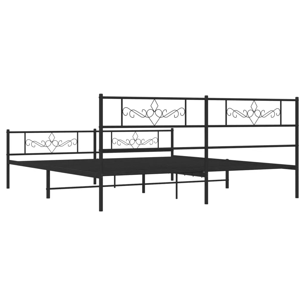 Giroletto senza Materaso con Pediera in Metallo Nero 180x200 cm 355289