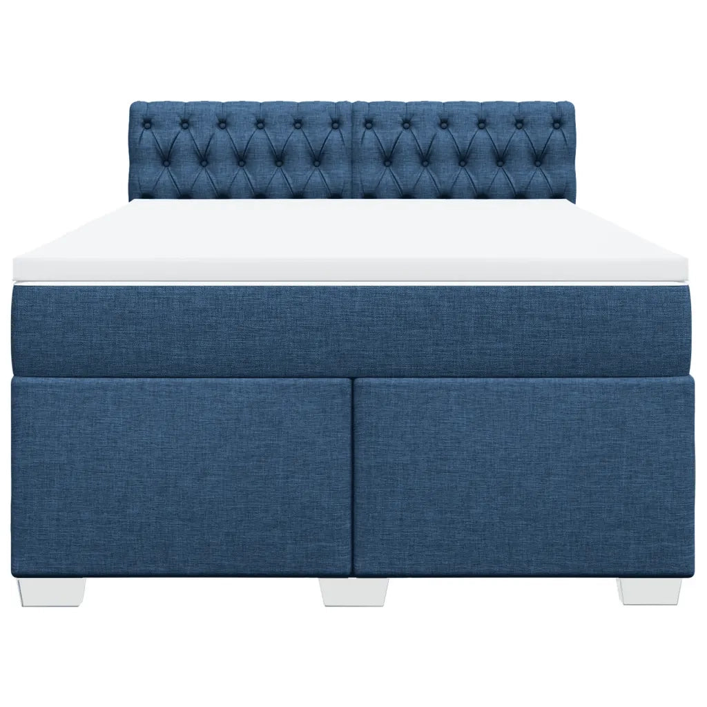 Giroletto a Molle con Materasso Blu 160x200 cm in Tessuto