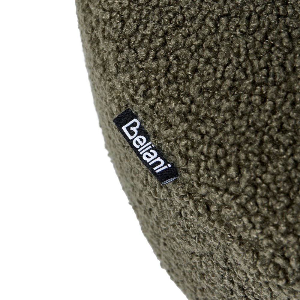 Divano a 2 posti morbido tessuto Boucle verde stile retrò vintage gambe in legno