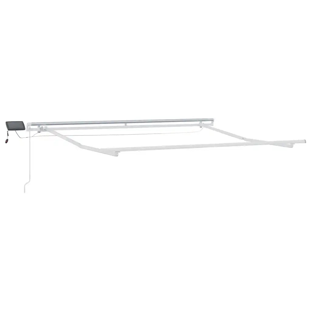 Tenda da Sole Retrattile Manuale con LED-Tenda parasole per Patio Antracite e Bianco 116327