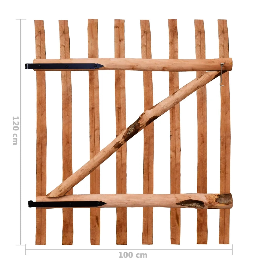 Cancello Singolo Recinzione Legno Nocciolo Impregnato 100x120cm 142597