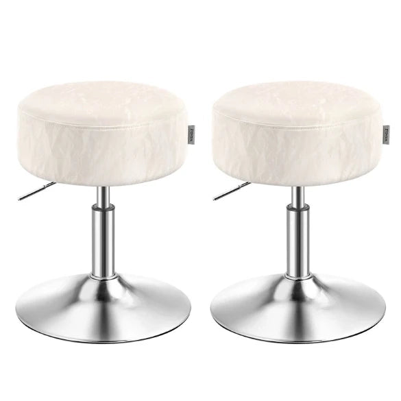 Sgabello da trucco girevole a 360 gradi regolabile in altezza con spesso cuscino in PU sgabello da toeletta per camera da letto cucina sala da pranzo moderno bianco 12_0007718