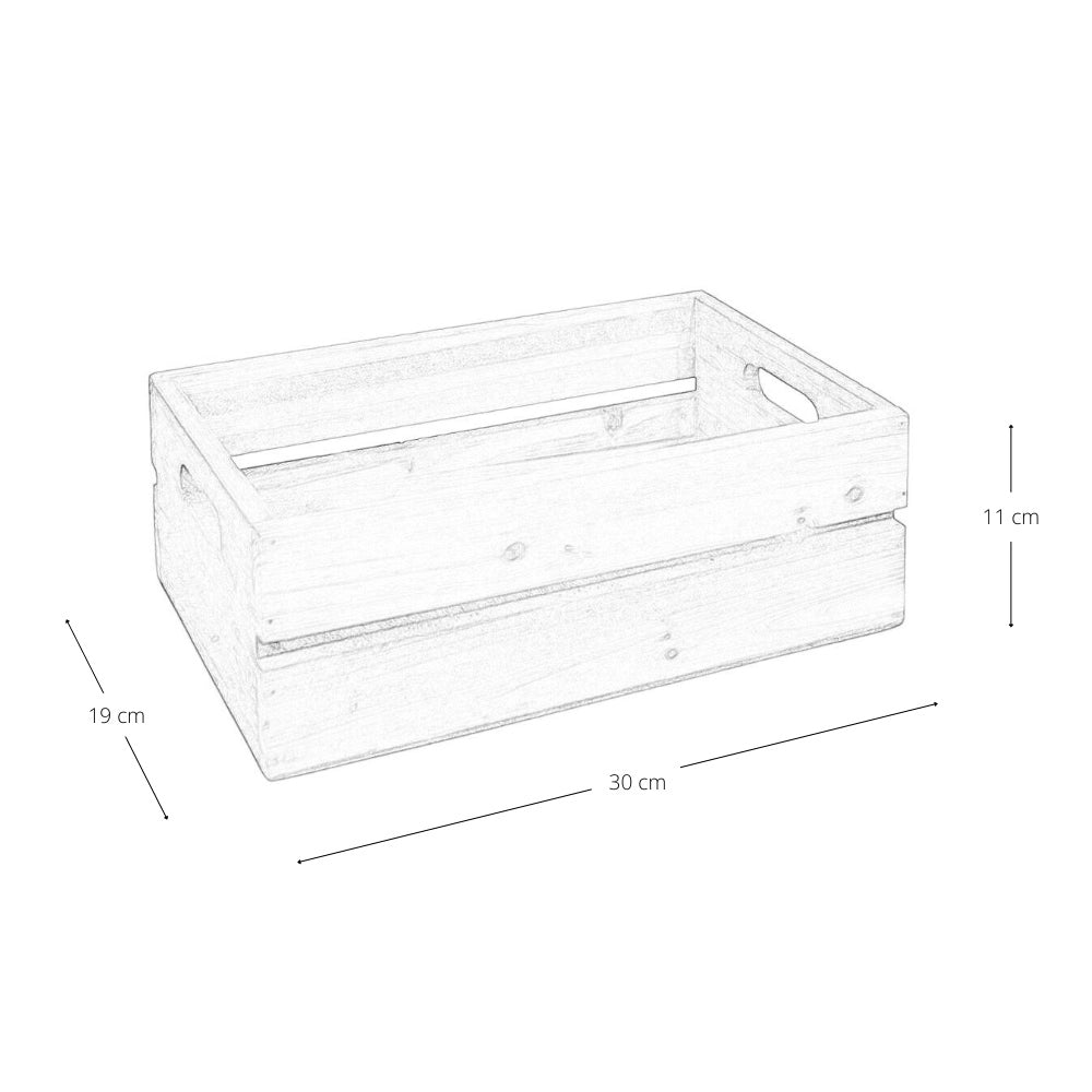 5 Cassettine Contenitori Portaoggetti in Legno Marrone con manici cm 30x19 x h11