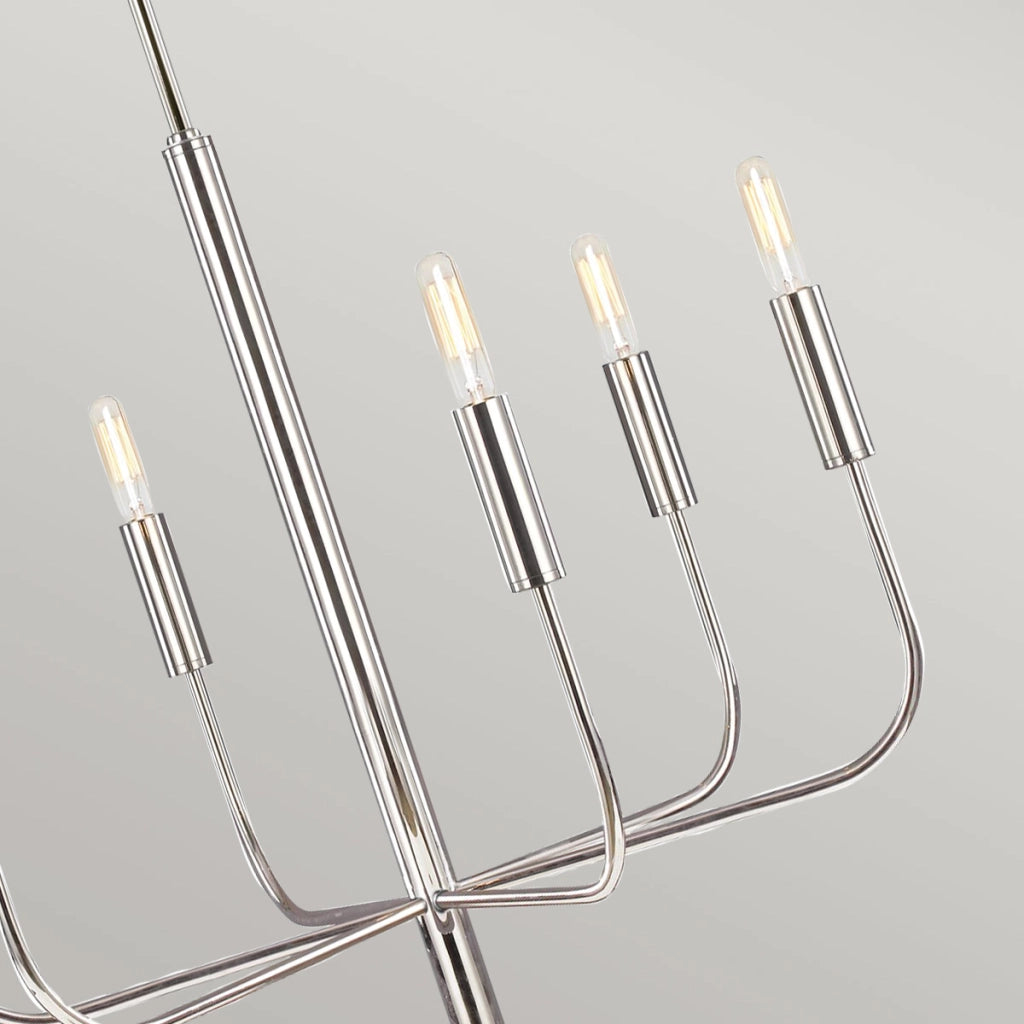 Lampadario sospeso Brianna nichel lucido 6 luci Feiss