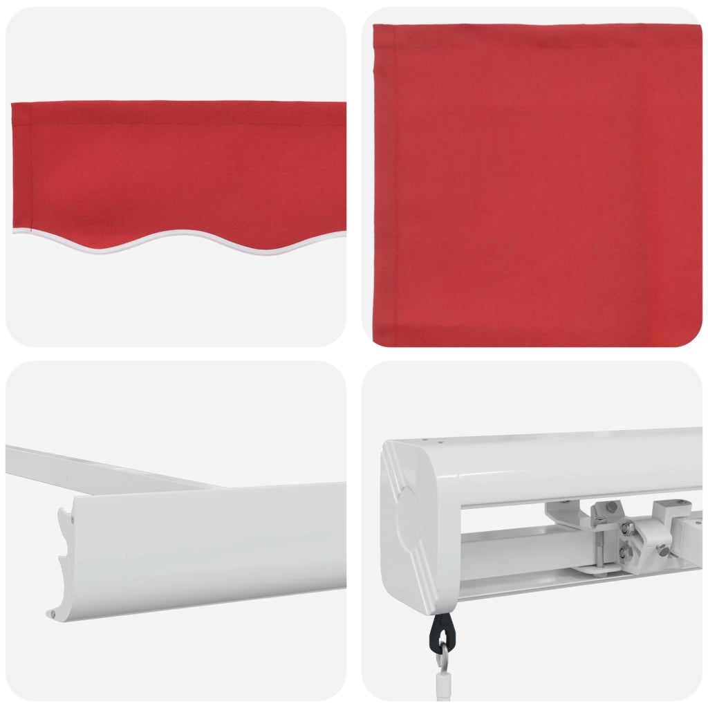 Tenda retrattile manuale rossa 350x250 cm