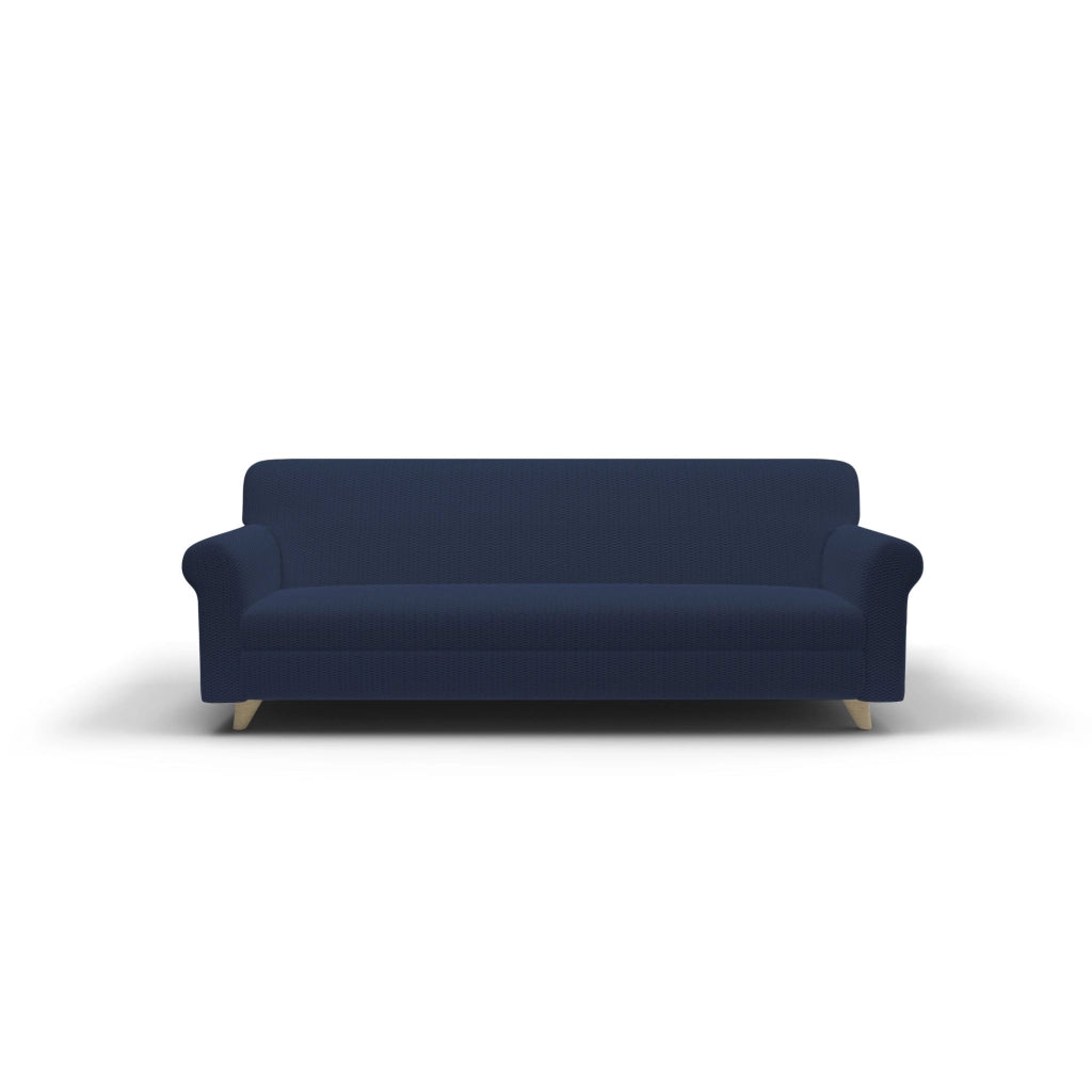 Copridivano Elasticizzato 2 Posti in Poliestere e Cotone Fashionable Blu Scuro