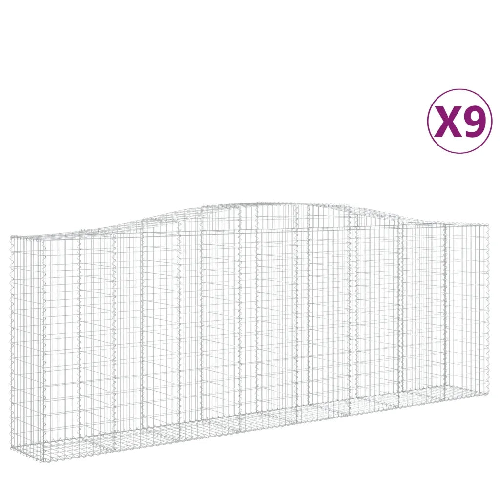 Cesti Gabbioni ad Arco 9 pz 400x50x140/160 cm Ferro Zincato 3145989