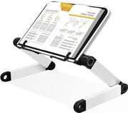 Supporto per libri di cucina ergonomico - Libelliere pieghevole e trasportabile con clip di carta flessibili