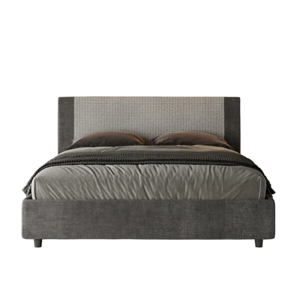 Letto matrimoniale senza rete imbottito 160x200 tessuto Labirinto 2 grigio Rosal