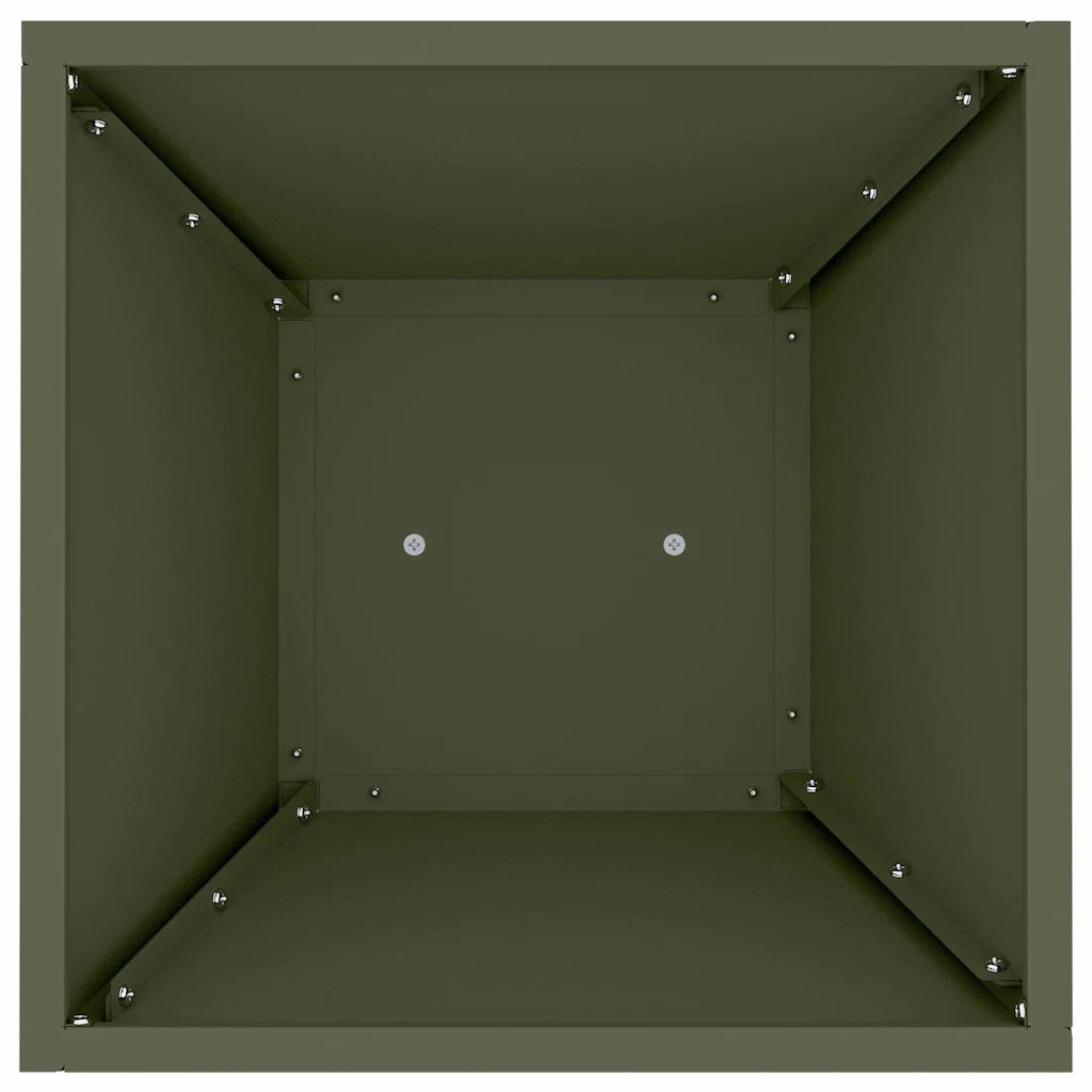 2 pz Fioriere | Cassetta per fiori | Vaso a Pilastro Oliva 35 x 35 x 73 cm