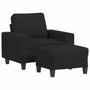 Poltrona | Sedia Relax con Poggiapiedi Nero 60 cm in Tessuto