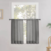 Gordini Semi-Transparenti in Stile Bistro, Grigio Scuro, Set da 2, 120 x 60 cm