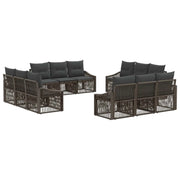 Set Divano da Giardino 12 pcs Grigio polyrattan 3435956