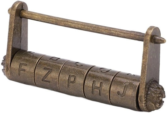 Combinazione a Cassetta Vintage - Slot Antico - Combinazione a Chiave con Codice - Rilievo a Scaglie - Per Scatole/Cassetti - Progetto Duraturo - Cassetta di Posta