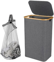Cestello 100L, colore grigio, lavatrice a stoffa con coperchio, materiale robusto