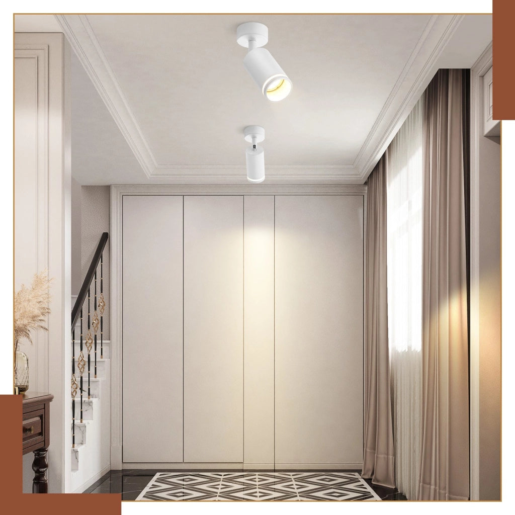 ZMH Faretto da soffitto bianco 1 lampadina moderna GU10 orientabile interno in metallo