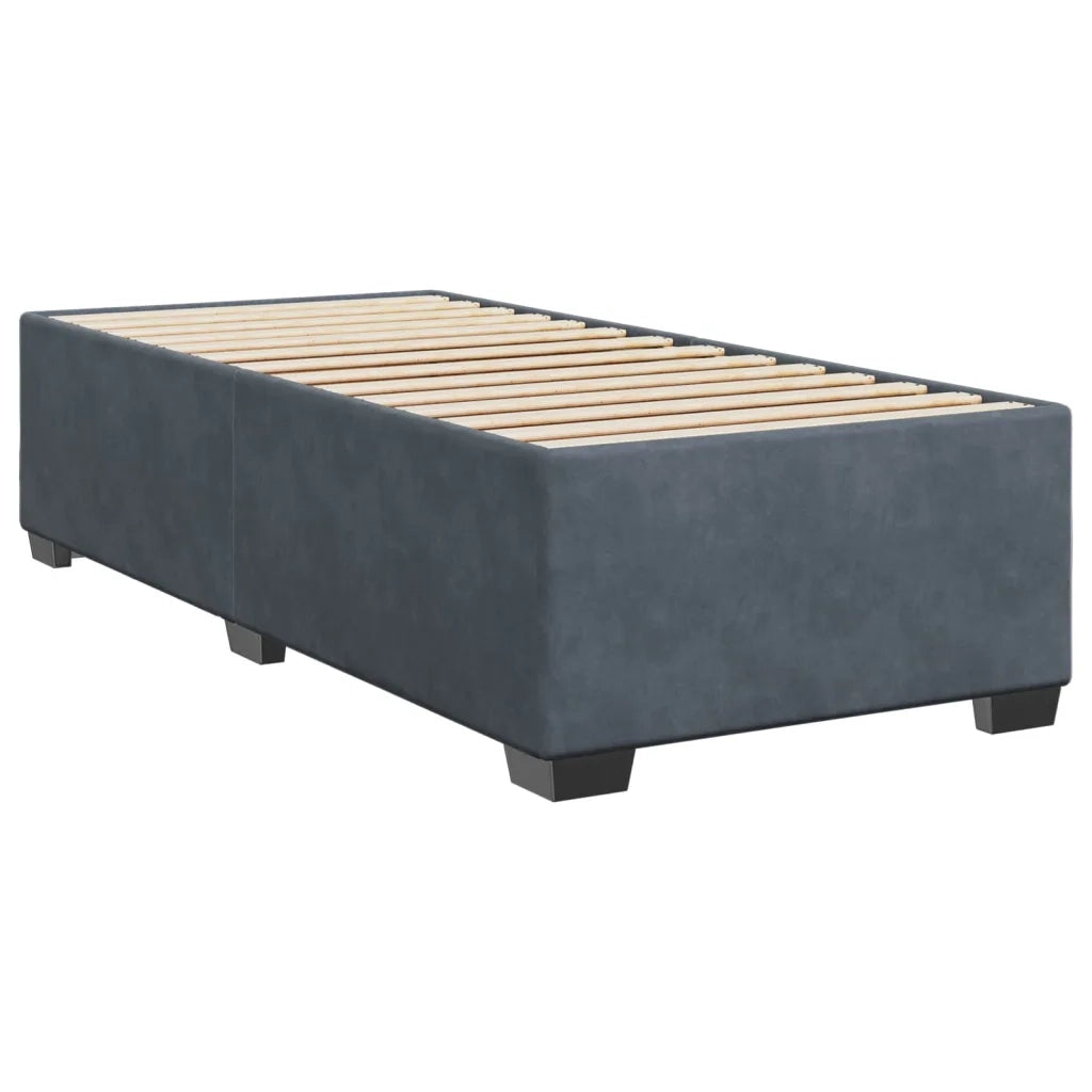 Giroletto a Molle con Materasso Grigio Scuro 90x190 cm Velluto