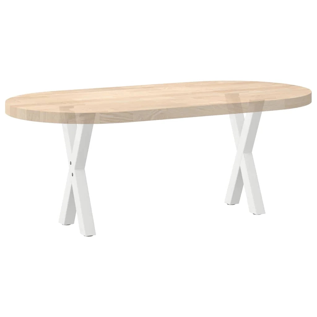 Set di 2 gambe per tavolino a forma di X con piedini regolabili 28 x 42-43 cm acciaio bianco 02_0057164