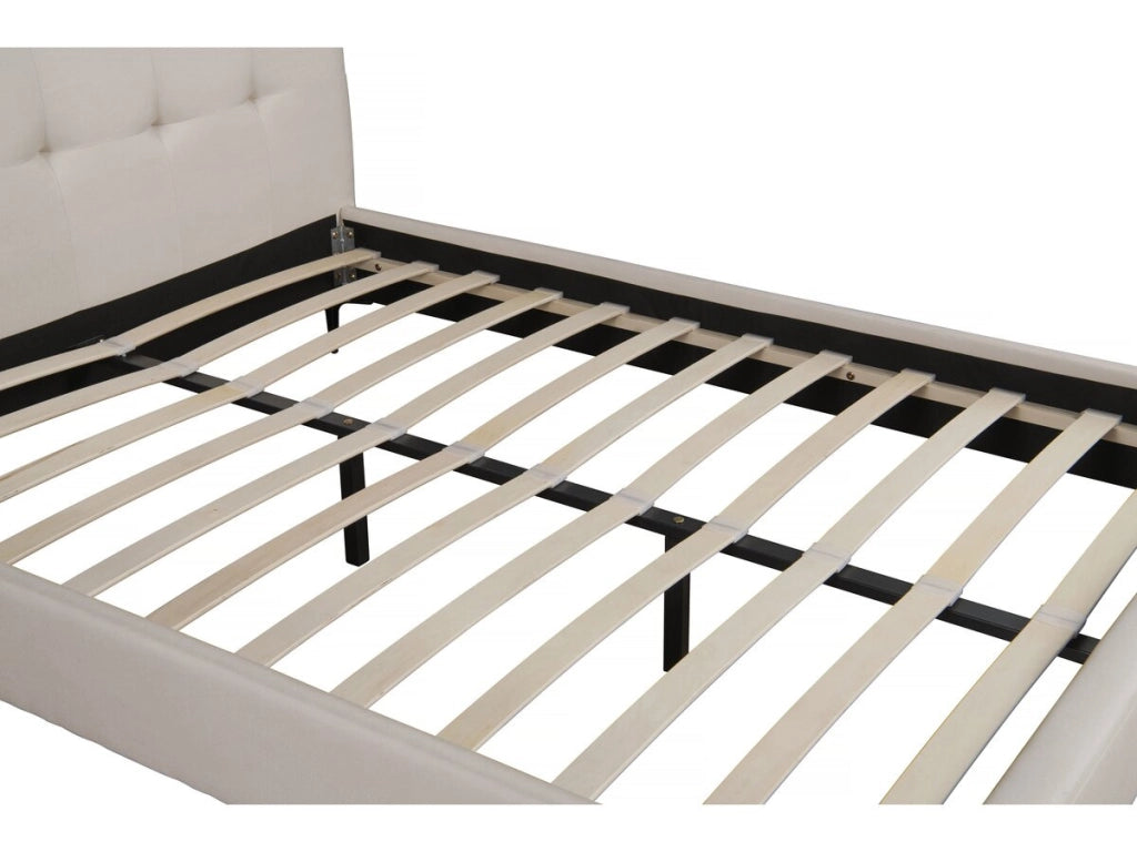 Letto matrimoniale in tessuto imbottito "Aspen" da 160 x 200 cm - Beige