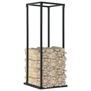 Rastrelliera per Legna da Ardere Base Nera 37x37x113cm Acciaio CFW6797097