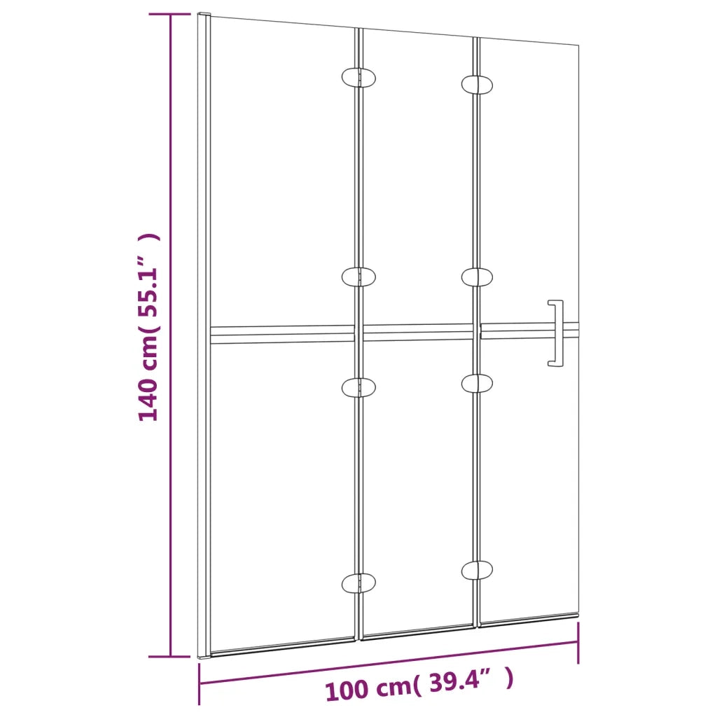 Pannello Doccia Pieghevole in ESG 100x140 cm Bianco cod mxl 48995
