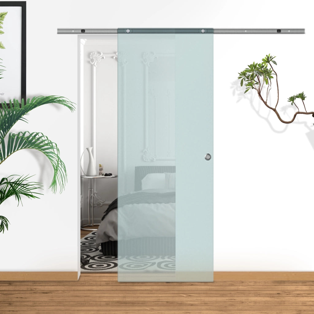 Porta Scorrevole Vetro Smerigliato ¨C Xylo ¨C Bagno Cucina Studio con Binario Alluminio 205cm