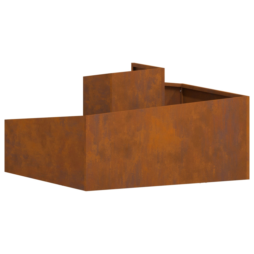 Fioriera 80x80x50 cm Acciaio Resistente alle Intemperie