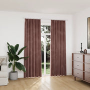 Tende Oscuranti con Ganci 2 pz Rosa Antico in Velluto 140x225cm 134525