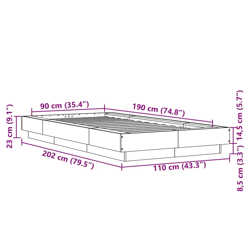 Giroletto Grigio Cemento 90x190 cm in Legno Multistrato