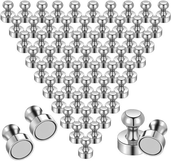 Pacco di 50 magneti cilindrici, magneti forti, magneti cilindrici mini per frigorifero, magneti forti neodimio extra, 12 x 16 mm, per lavagna magnetica, lavagna bianca, frigorifero, ufficio